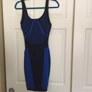 Leith Blue and Black Mini Dress